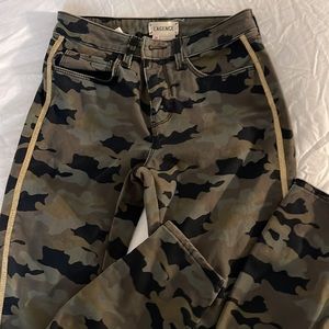 L’Agence Camo denim with gold detailing